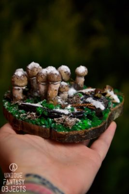 Dekoracyjne rzeźby gdzybów opieńki (4) (Unique Fantasy Objects)