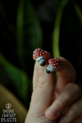 Kolczyki z małymi muchomorkami (Unique Fantasy Objects)