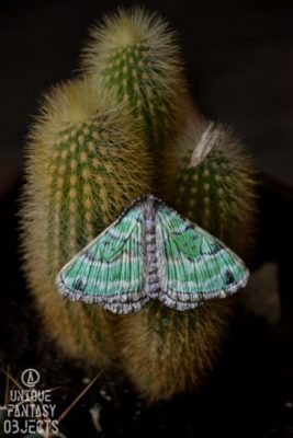 Broszka z rzeźbą motyla paśnik zieleniak (Unique Fantasy Objects)