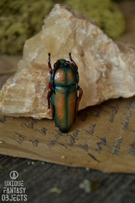 Broszka z rzeźbą pięknego żuka (Unique Fantasy Objects)