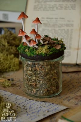 Słoik na zioła z brązowymi grzybami (Unique Fantasy Objects)