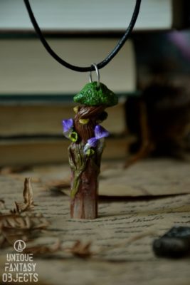 Naszyjnik z magicznym drzewem i aragonitem (Unique Fantasy Objects)