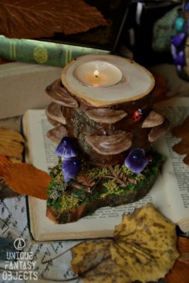 Leśny świecznik z hubą i grzybkami (Unique Fantasy Objects)