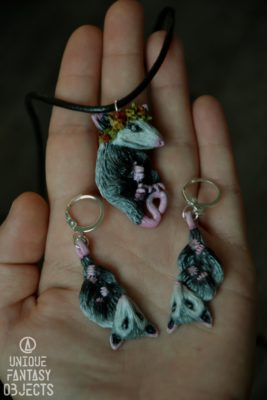 Naszyjnik i kolczyki z oposami (Unique Fantasy Objects)