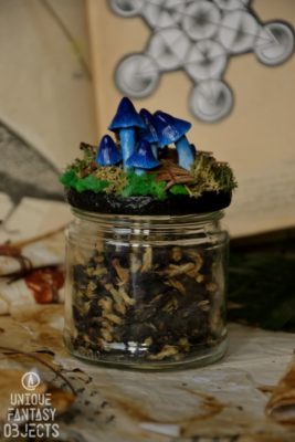 Słoiczek z niebieskimi grzybkami (Unique Fantasy Objects)