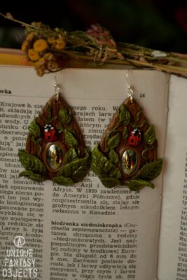 Kolczyki z biedronkami i hematytem (Unique Fantasy Objects)