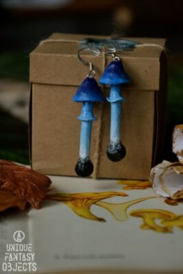 Kolczyki z niebieskimi grzybkami (Unique Fantasy Objects)