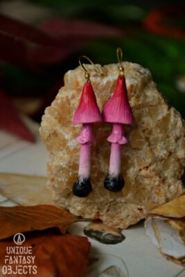 Kolczyki z różowymi grzybkami (Unique Fantasy Objects)