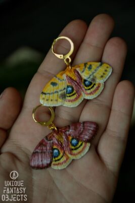 Kolczyki z samicą i samcem ćmy (Unique Fantasy Objects)
