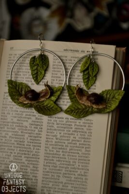 Kolczyki z winniczkami na liściach (Unique Fantasy Objects)