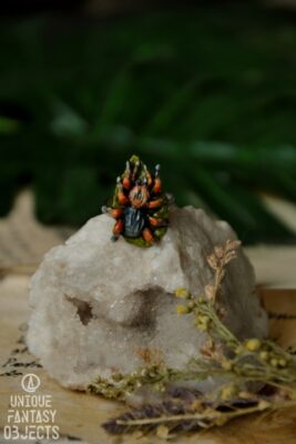 Pierścionek z pająkiem na liściu (Unique Fantasy Objects)