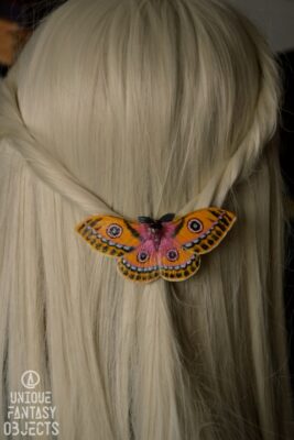 Spinka do włosów z żółtą ćmą (Unique Fantasy Objects)