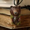 Naszyjnik z niedźwiedziem i jaspisem czerwonym (Unique Fantasy Objects)
