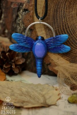 Naszyjnik ze świtezianką błyszczącą i jadeitem (Unique Fantasy Objects)