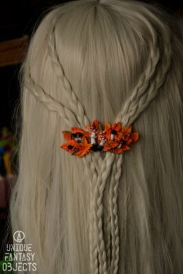 Spinka do włosów z muchomorami i jesiennymi liśćmi (Unique Fantasy Objects)