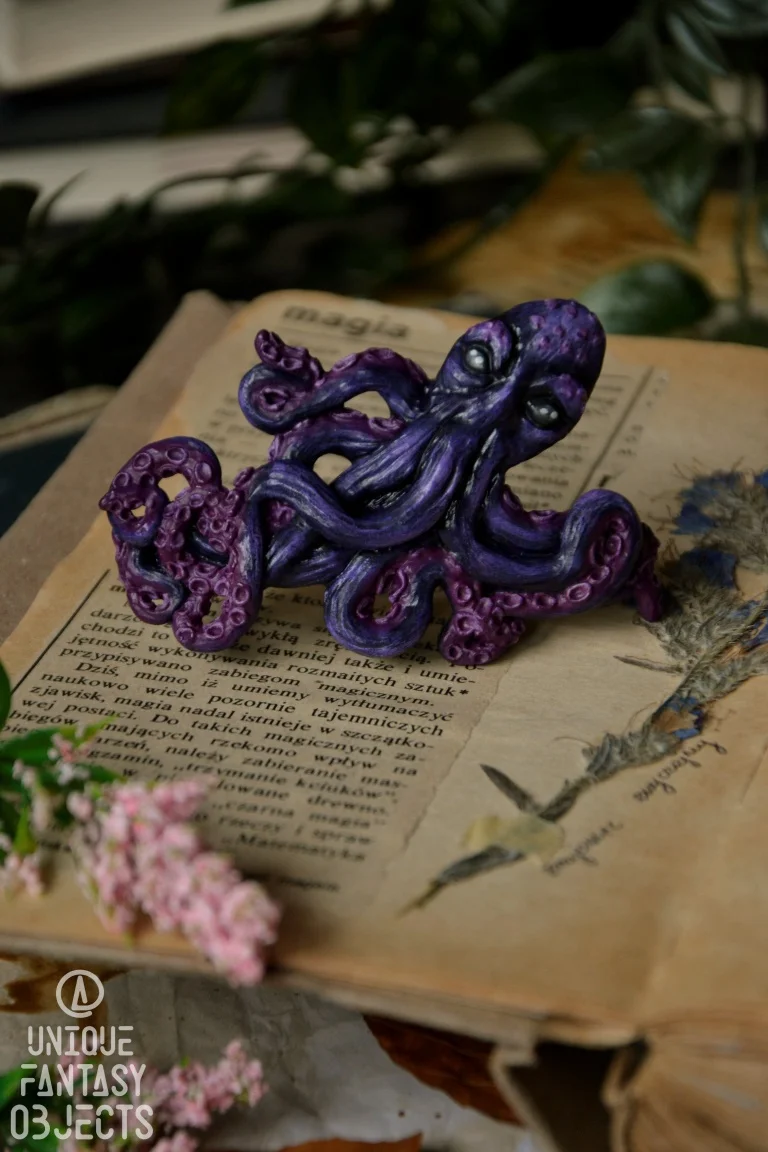 Spinka do włosów z rzeźbą ośmiornicy (Unique Fantasy Objects)