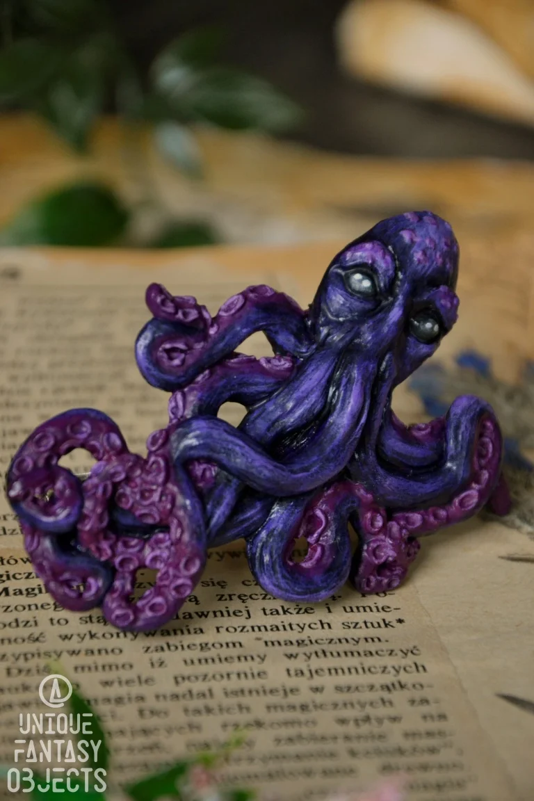 Spinka do włosów z rzeźbą ośmiornicy (Unique Fantasy Objects)
