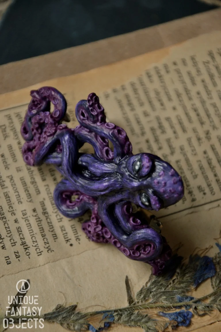 Spinka do włosów z rzeźbą ośmiornicy (Unique Fantasy Objects)