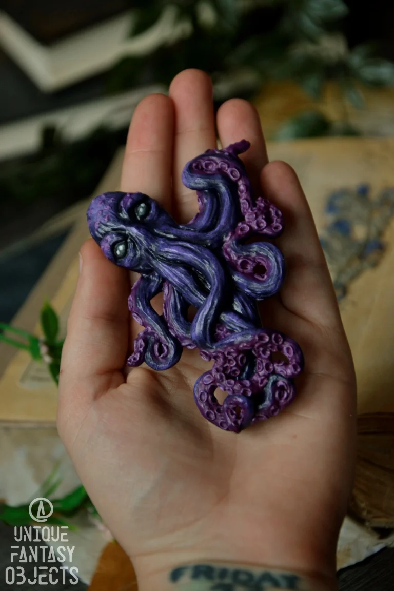 Spinka do włosów z rzeźbą ośmiornicy (Unique Fantasy Objects)