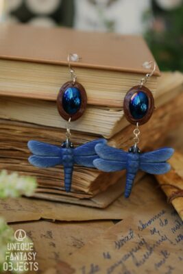 Kolczyki ze świtezianką i hematytem (Unique Fantasy Objects)