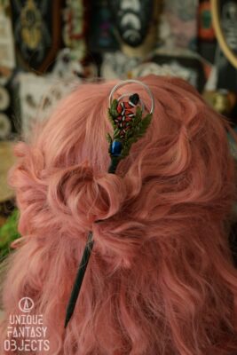 Szpilka do włosów z wężem i hematytem (Unique Fantasy Objects)