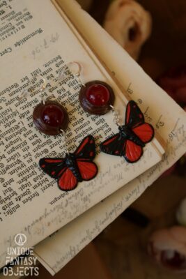 Kolczyki z proporzycą marzymłódką i agatem (Unique Fantasy Objects)
