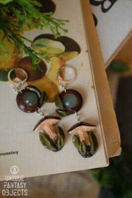 Kolczyki z borowikami i awenturymem (Unique Fantasy Objects)