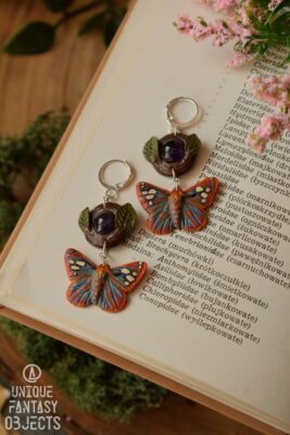 Kolczyki z motylami i ametystem (Unique Fantasy Objects)
