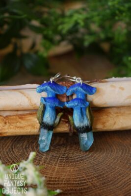 Kolczyki z niebieskimi grzybami i kwarcem niebieskim (Unique Fantasy Objects) (1)