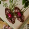 Kolczyki z różowymi ćmami i jadeitem (Unique Fantasy Objects)