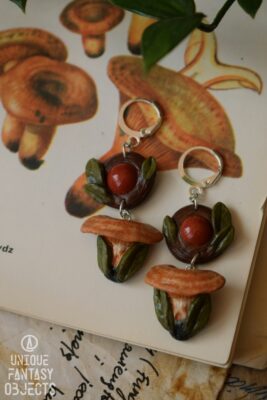 Kolczyki z rydzami i onyksem czerwonym (Unique Fantasy Objects)