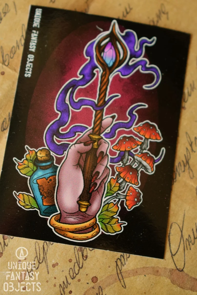 Naklejka z ręką i różdżką (Unique Fantasy Objects)