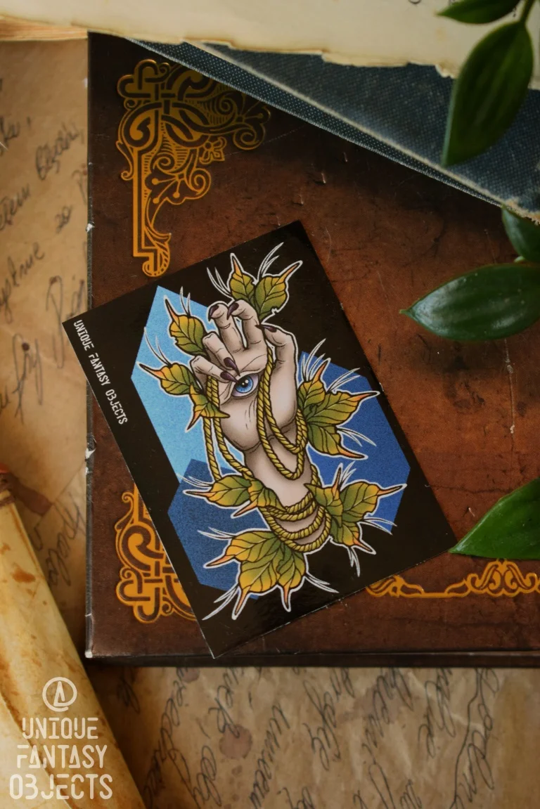 Naklejka z ręką i liśćmi (Unique Fantasy Objects)