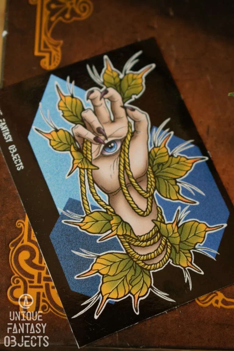 Naklejka z ręką i liśćmi (Unique Fantasy Objects)