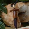 Naszyjnik z brązowym grzybem i kwarcem tytanowym (Unique Fantasy Objects)