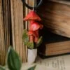 Naszyjnik z czerwonymi grzybami i kwarcem różowym (Unique Fantasy Objects)