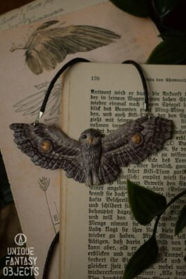 Naszyjnik z puszczykiem i jaspisem (Unique Fantasy Objects)