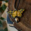 Naszyjnik z żółtym motylem i hematytem (Unique Fantasy Objects)