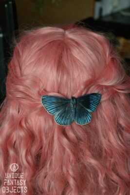 Spinka do włosów z niebieskim motylem (Unique Fantasy Objects)