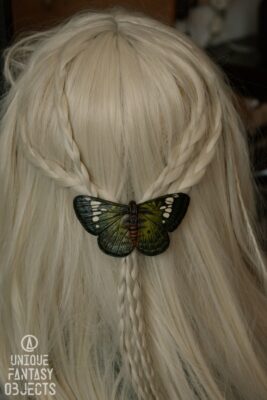 Spinka do włosów z zielonym motylem (Unique Fantasy Objects) (5)