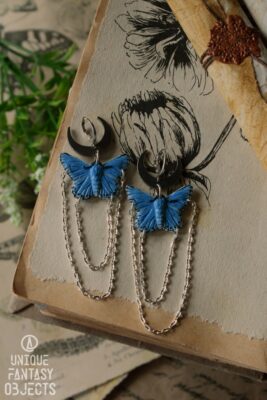 Kolczyki z modraszkiem adonisem (Unique Fantasy Objects)