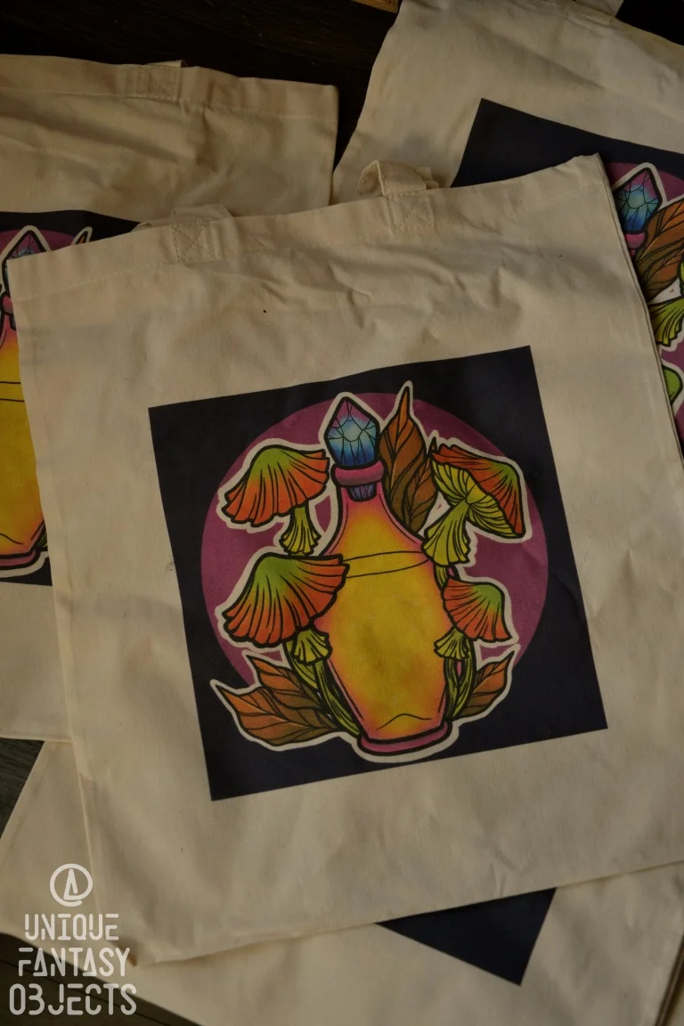 Bawełniana torba z eliksirami i grzybkami (Unique Fantasy Objects)