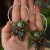 Kolczyki z rzeźbą pająka i apatytem (Unique Fantasy Objects)
