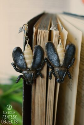 Kolczyki świecące w ciemności ze świetlikiem (Unique Fantasy Objects)