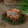 Drewniany świecznik ozdobiony grzybkami (Unique Fantasy Objects)