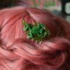 Spinka grzebień do włosów z rzeźbą żaby (Unique Fantasy Objects)
