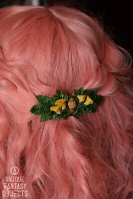 Spinka do włosów z kurkami i jaspisem (Unique Fantasy Objects)