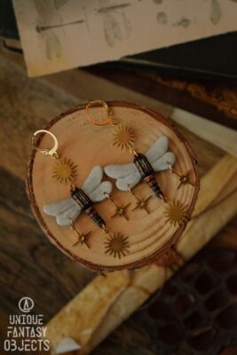 Kolczyki z ważką łunica czerwona (Unique Fantasy Objects)