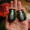 Kolczyki z muchomorem i różowym kwarcem (Unique Fantasy Objects)