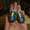 Kolczyki z pierścieniakiem z opalitem (Unique Fantasy Objects)